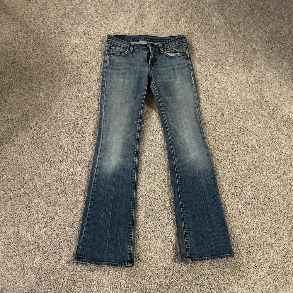 7 For All Mankind Women's Straight Leg Jeans in Washed Blue